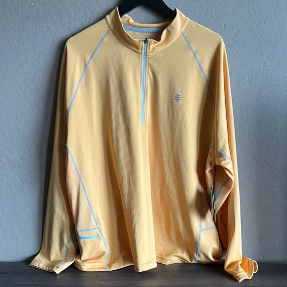 Coolibar Men’s Quarter Zip Fitness Shirt with UPF 50+ Excellent UV Protection - Picture 1 of 6